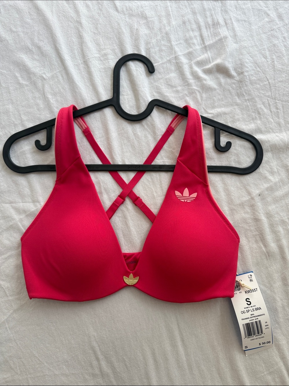 Adidas Women's Pink Light Support Sports Bra with Crisscross Back